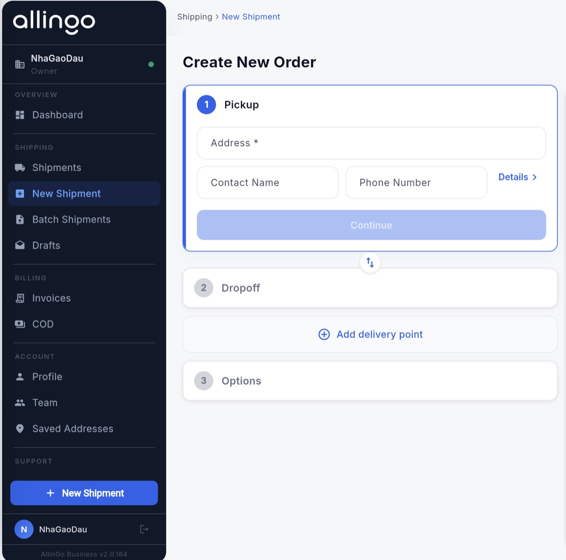 Allingo dashboard guide, figure 2