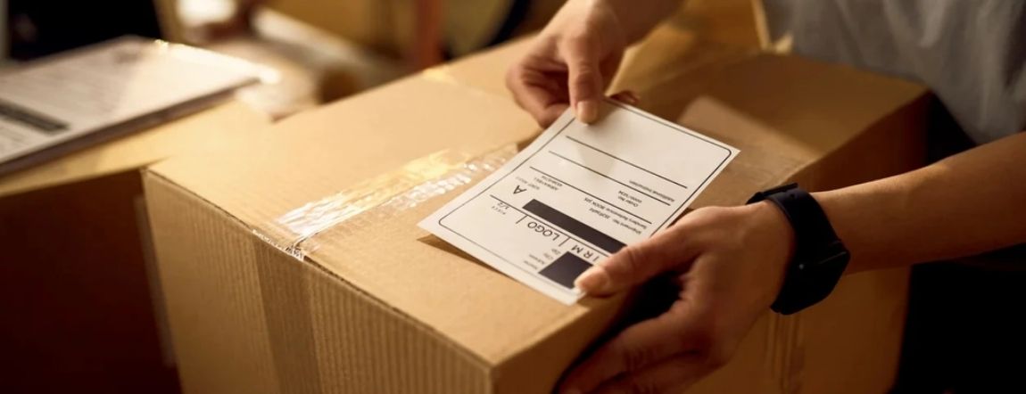 Preparing an e-commerce parcel for courier pickup